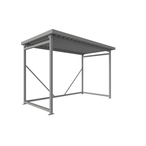 ECOBOX LUX – Pensilina con tetto piano per bici e moto