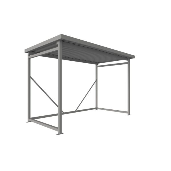 ECOBOX LUX – Pensilina con tetto piano per bici e moto